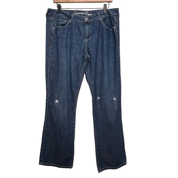 American Eagle Blue Bootcut Jeans Size 14 Denim Casual - Picture 1 of 12